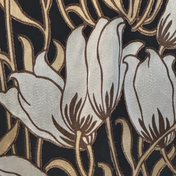 Banana Republic Fiori Ruffle Wrap Dress Black Gold Silk Size S Party Wedding - Picture 11 of 14